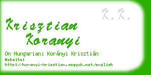 krisztian koranyi business card