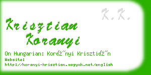 krisztian koranyi business card